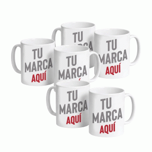 6 Tazas blancas personalizadas
