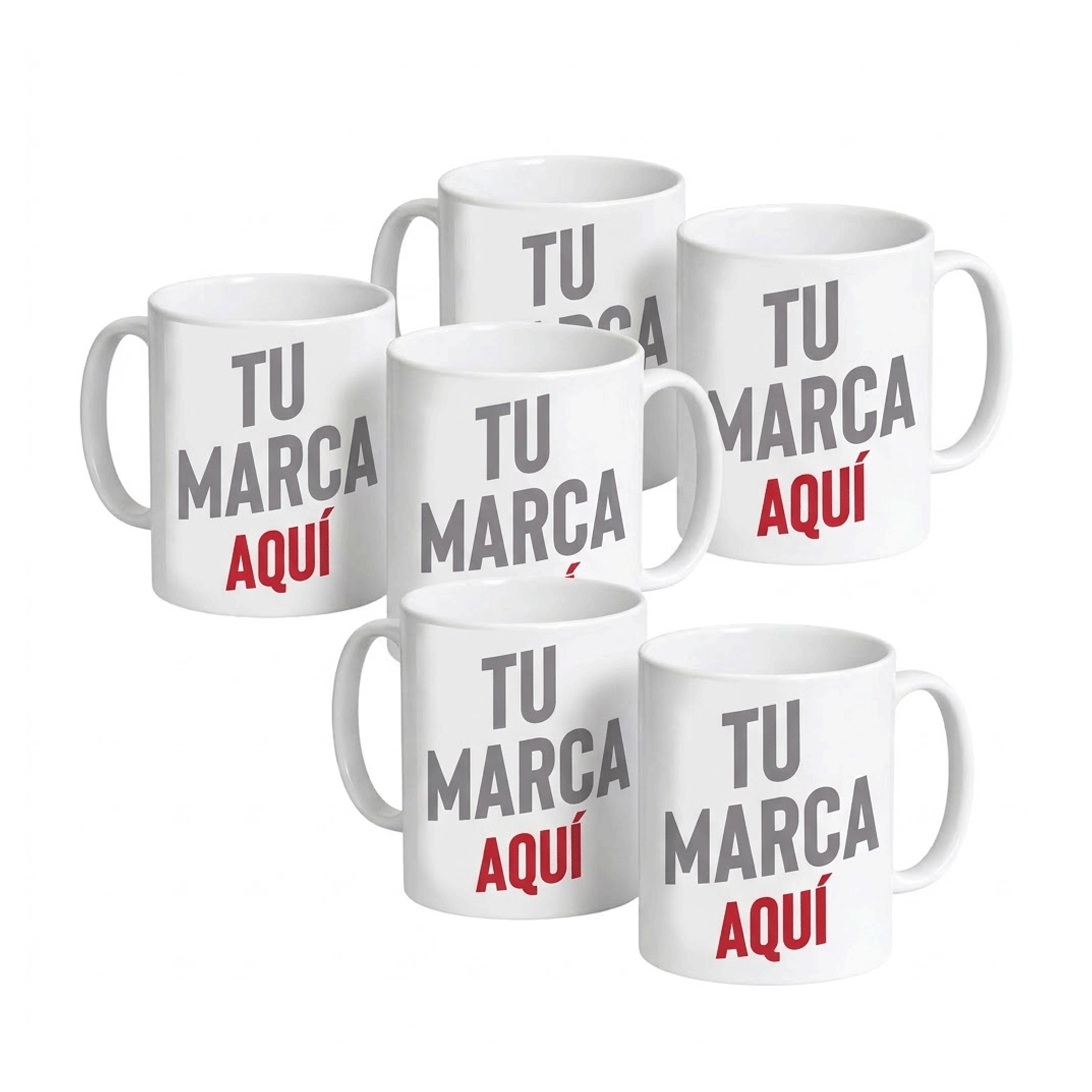 6 Tazas blancas personalizadas